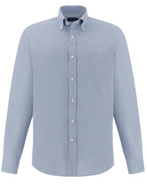 Paul & Shark Cotton Poplin Shirt Soffio - Blue