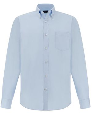 Paul & Shark Cotton Poplin Shirt Soffio - Blue