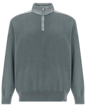 Paul & Shark Halbzip-Pullover Aus Weicher Cool Touch-Wolle Mit Typhoon Re-4X4 Stretch-Details, Mann, Größe - Grau