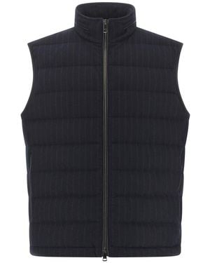 Paul & Shark Pinstriped Wool Quilted Gilet - Blue