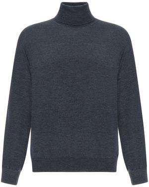 Paul & Shark Superfine 140's Merino Wool Turtleneck Sweater - Blue