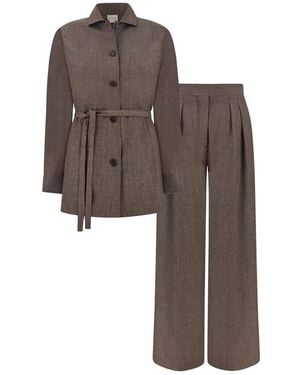 Paul & Shark Jersely Overshirt And Trousers Set - Brown