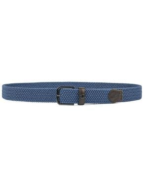 Paul & Shark Leather Trimmed Elastic Belt - Blue