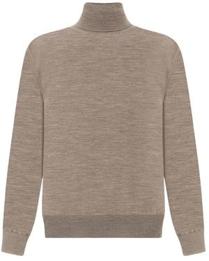 Paul & Shark Rollkragenpullover Aus Superfiner 140's Merinowolle, Mann, Größe - Grau