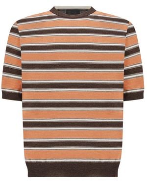 Paul & Shark Gestreifter Pullover Aus Wolle Und Seide Mit Doppelkragen, Mann, Größe - Mehrfarbig