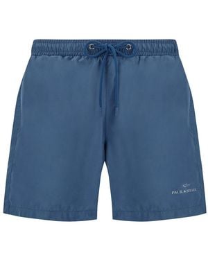 Paul & Shark Portofino Swimwear With Reflective Logo Print - Blue