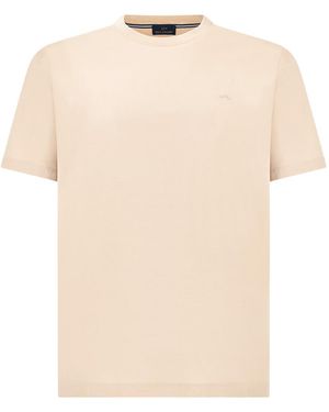 Paul & Shark Cotton Jersey T-Shirt With Shark Fin Embroidery - Natural