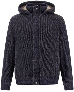 Paul & Shark Wool And Cashmere Hooded Sweatshirt - Blue