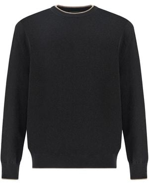 Paul & Shark Cashmere Crew‑Neck Sweater - Black