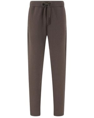 Paul & Shark Active Fleece Cotton Joggers - Brown