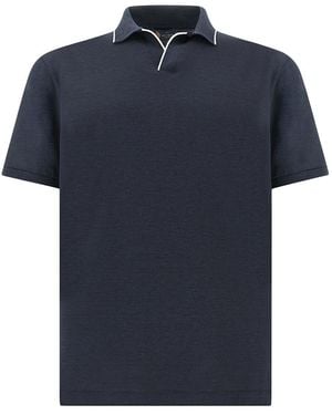 Paul & Shark Open Collar Polo - Blue
