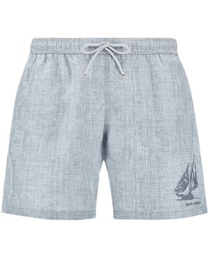 Paul & Shark Swimwear Portofino With Sailboat Embroidery - Blue