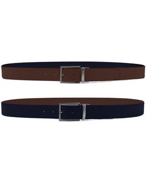 Paul & Shark Leather Reversible Belt - Blue