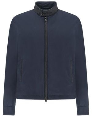 Paul & Shark Typhoon Platinum Jacket With Aqualeather Suede Details - Blue