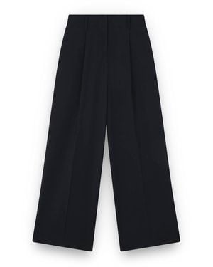 Paul & Shark Wool Stretch Wide Leg Trousers - Blue