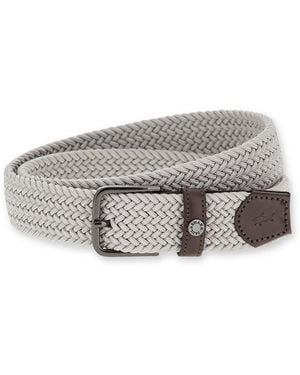 Paul & Shark Leather Trimmed Elastic Belt - Grey