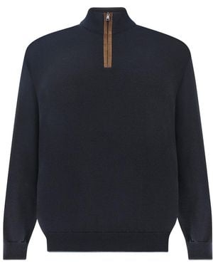 Paul & Shark X-Soft Wollpullover Mit Halbreißverschluss, Mann, Größe - Blau