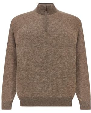 Paul & Shark Piuma-Wollpullover Mit Halbreißverschluss, Mann, Größe - Braun