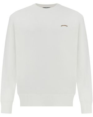 Paul & Shark X-Soft Cotton Sweatshirt With Moon Badge - White