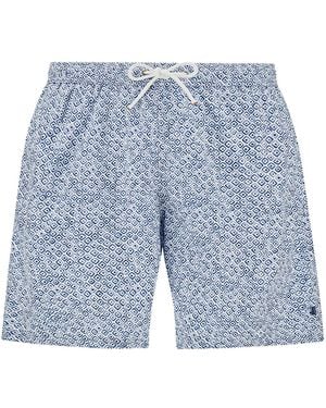 Paul & Shark Swimwear Portofino With Geometric Watercolour Print - Blue