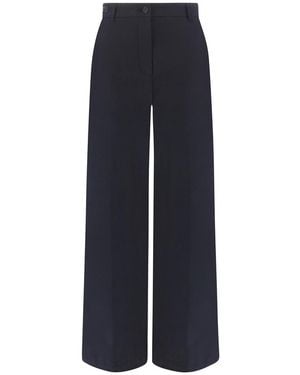Paul & Shark Stretch Cotton Twill Palazzo Trousers - Blue