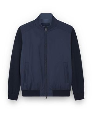 Paul & Shark Hybrid-Zip-Up-Pullover Aus Soft Cool Touch-Wolle Und Typhoon Platinum, Mann, Größe - Blau