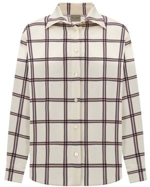 Paul & Shark Fluid Shirt With Checked Pattern - White
