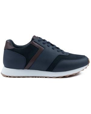 Paul & Shark Leather And Suede Trainers - Blue