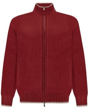 Paul & Shark Zip-Up Cashmere Cardigan - Red