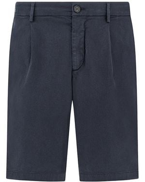 Paul & Shark Stretch Cotton Bermuda Shorts With One Dart - Blue