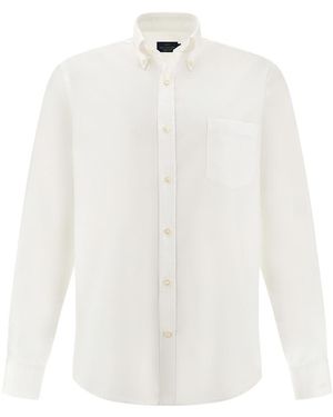 Paul & Shark Soffio Cotton Twill Shirt - White