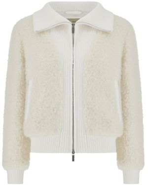 Paul & Shark Alpaca, Wool And Mohair Bomber Jacket - White