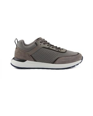 Paul & Shark Knit And Leather Sneakers - Gray