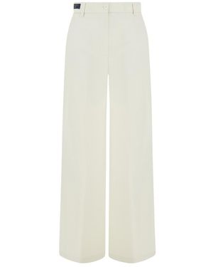 Paul & Shark Velvet Palazzo Trousers - White