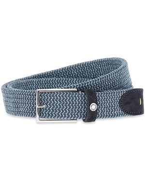 Paul & Shark Elastic Braided Belt With Suede Finishes - Blue