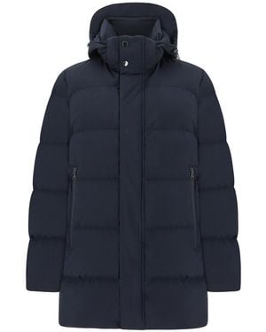 Paul & Shark Typhoon Platinum Long Down Jacket - Blue