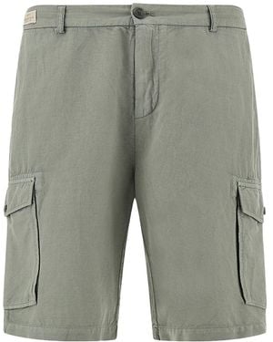 Paul & Shark Garment‑Dyed Linen And Cotton Cargo Bermuda Shorts - Grey