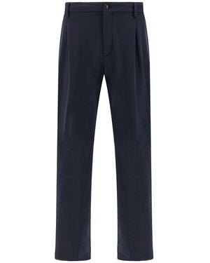 Paul & Shark Dynamic Chino Trousers With Pleats - Blue