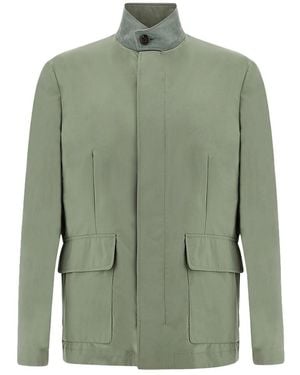 Paul & Shark Car Coat Typhoon Platinum Mit Aqualeather‑Wildlederdetails, Mann, Größe - Grün