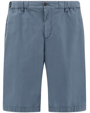 Paul & Shark Ultralight Poplin Cotton Bermuda With Drawstring - Blue