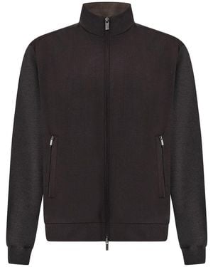 Paul & Shark Wool And Merino Wool Zip-Up Cardigan - Black