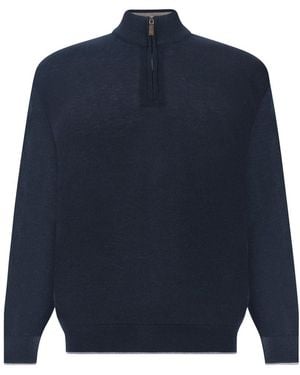Paul & Shark Piuma Wool Half-Zip Sweater - Blue