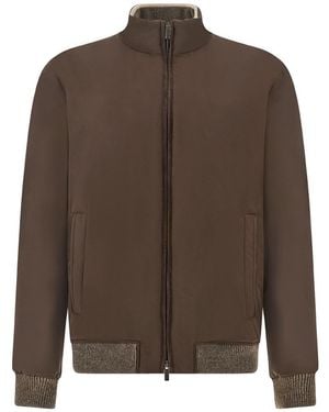 Paul & Shark Bomber Typhoon Re-4X4 Stretch With Suede Details - Brown