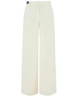 Paul & Shark Velvet Palazzo Trousers - White
