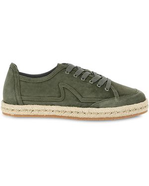 Paul & Shark Suede Lace Up Espadrilles - Green