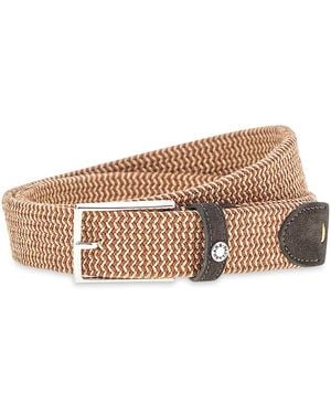 Paul & Shark Elastic Braided Belt With Suede Finishes - Natural