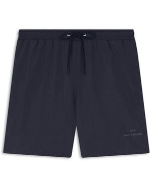 Paul & Shark Swim Shorts With Reflective Logo Print - Blue