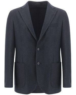 Paul & Shark Single-Breasted Wool And Cashmere Blazer - Blue