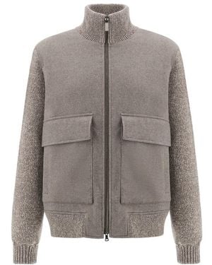 Paul & Shark Aliseo Wool And Cashmere Blouson - Gray