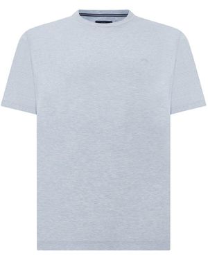 Paul & Shark Cotton Jersey T-Shirt With Shark Fin Embroidery - Blue